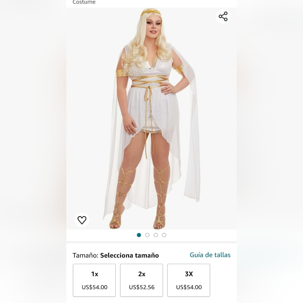 1x plus size goddess costume